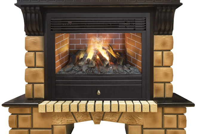 RealFlame Stone Brick 26 AO с Novara 26 3D