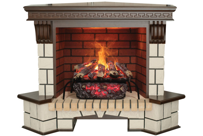 RealFlame Stone New Corner (угловой) 26 AO Brick с Silva Log 3D