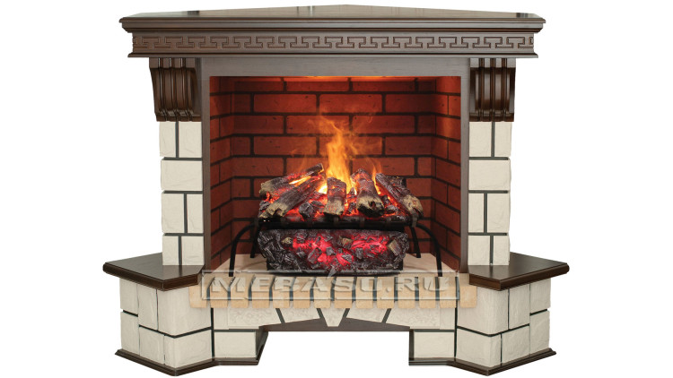 RealFlame Stone New Corner (угловой) 26 AO Brick с Silva Log 3D